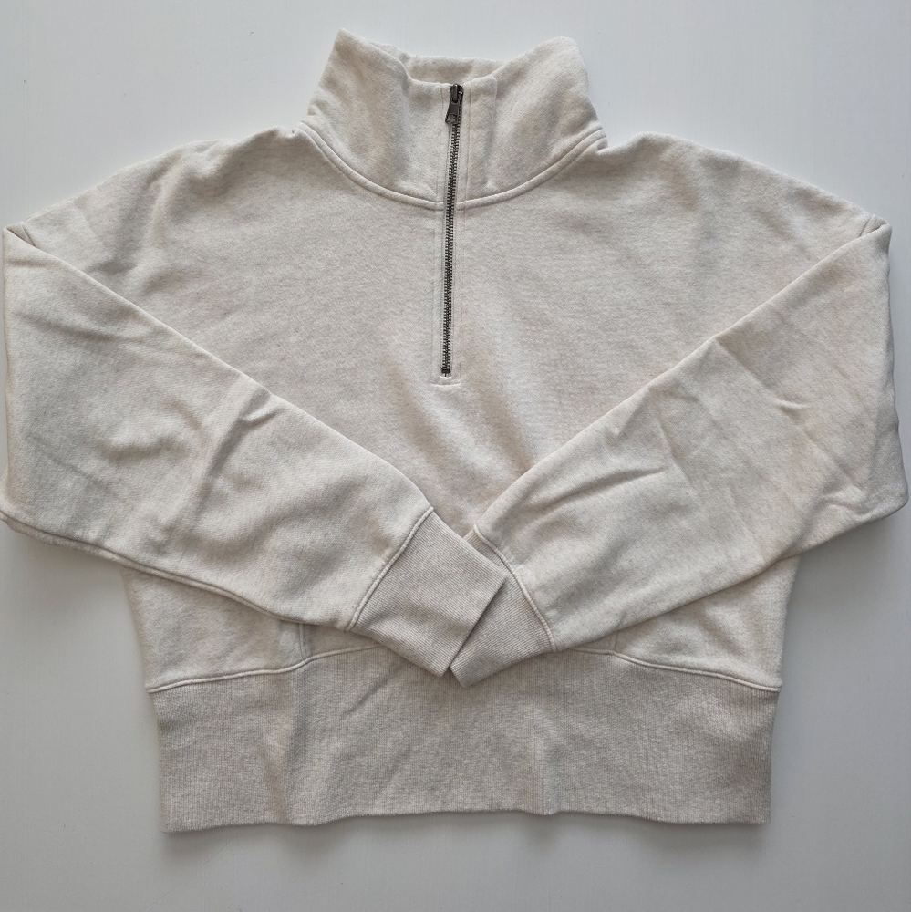 Target - Universal Threads - Crop Half Zip - Size Large - Cream